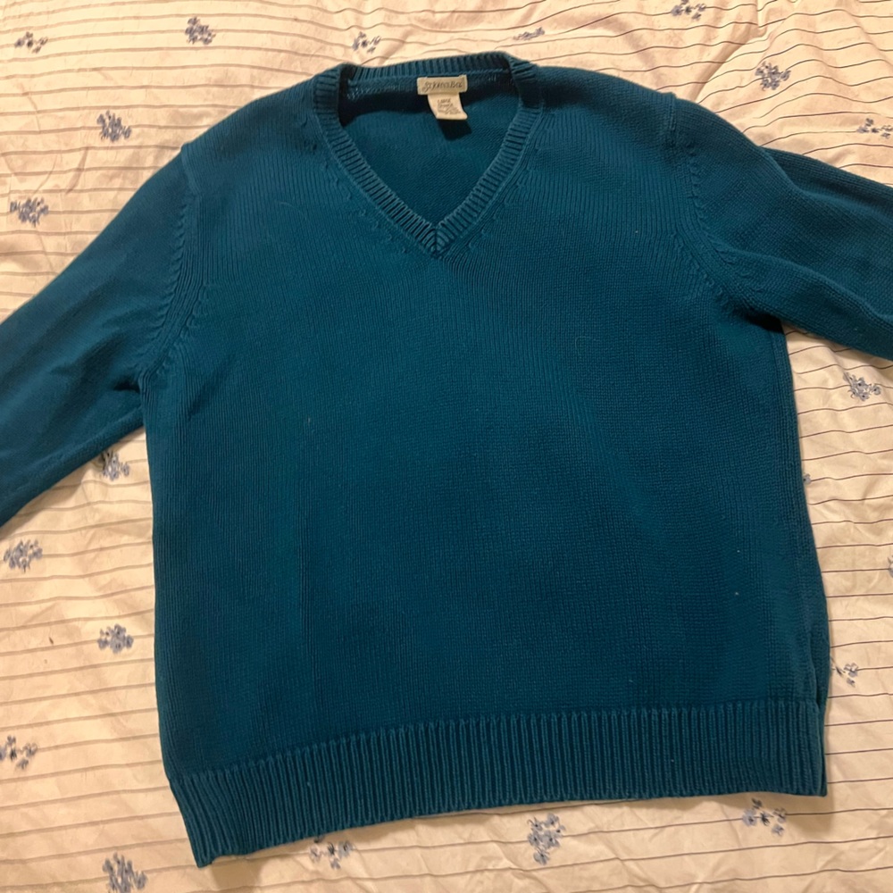 St. John's Bay Dark Teal V-Neck Sweater